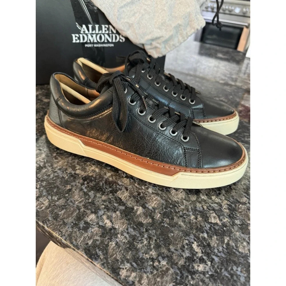 Allen Edmonds Porter City‎ Derby Men's 8.5 D Casual Sneakers Black Brown Leather